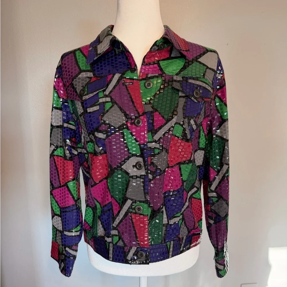 Ruby Rd. Multicolor Geometric Sequence Jacket - Picture 3 of 8